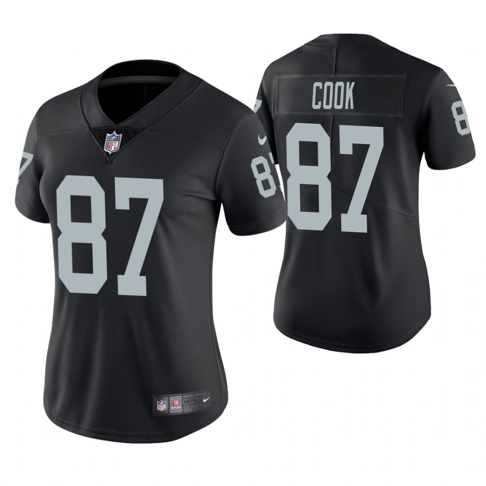 Women Oakland Raiders #87 Jared Cook Black Game Jersey