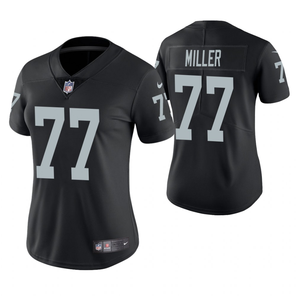 Women Oakland Raiders #77 Kolton Miller Black Game Jersey Women Oakland Raiders #77 Kolton Miller Black Game Jersey
