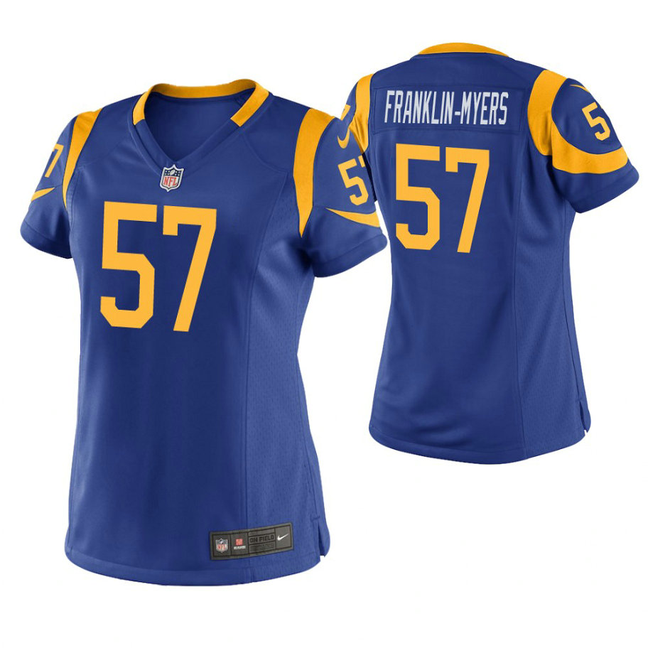 Women Los Angeles Rams #57 John Franklin-Myers Royal Game Jersey Women Los Angeles Rams #57 John Franklin-Myers Royal Game Jersey