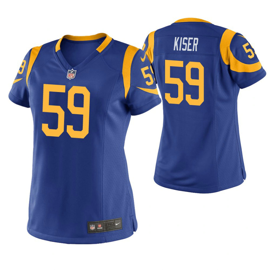 Women Los Angeles Rams #59 Micah Kiser Royal Game Jersey Women Los Angeles Rams #59 Micah Kiser Royal Game Jersey