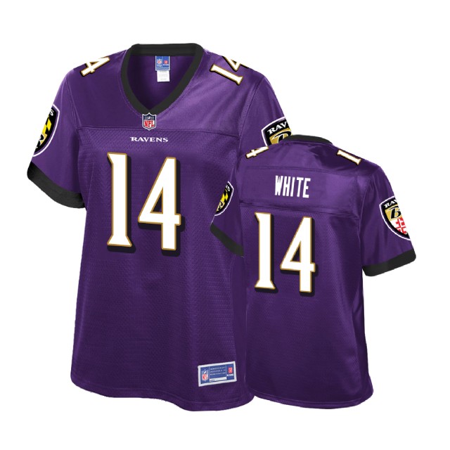 Women Baltimore Ravens #14 Tim White Purple Pro Line Player Jersey