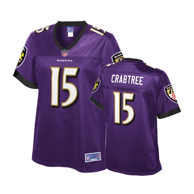 Women Baltimore Ravens #15 Michael Crabtree Purple Player Jersey Women Baltimore Ravens #15 Michael Crabtree Purple Player Jersey