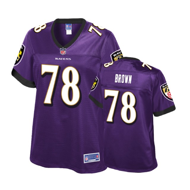 Women Baltimore Ravens #78 Orlando Brown Purple 2018 Draft Player Jersey
