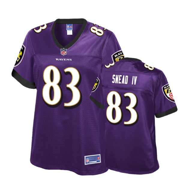 Women Baltimore Ravens #83 Willie Snead Purple Player Jersey