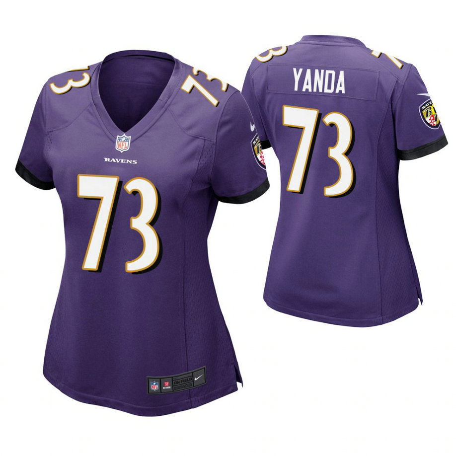 Women Baltimore Ravens #73 Marshal Yanda Purple Game Jersey Women Baltimore Ravens #73 Marshal Yanda Purple Game Jersey