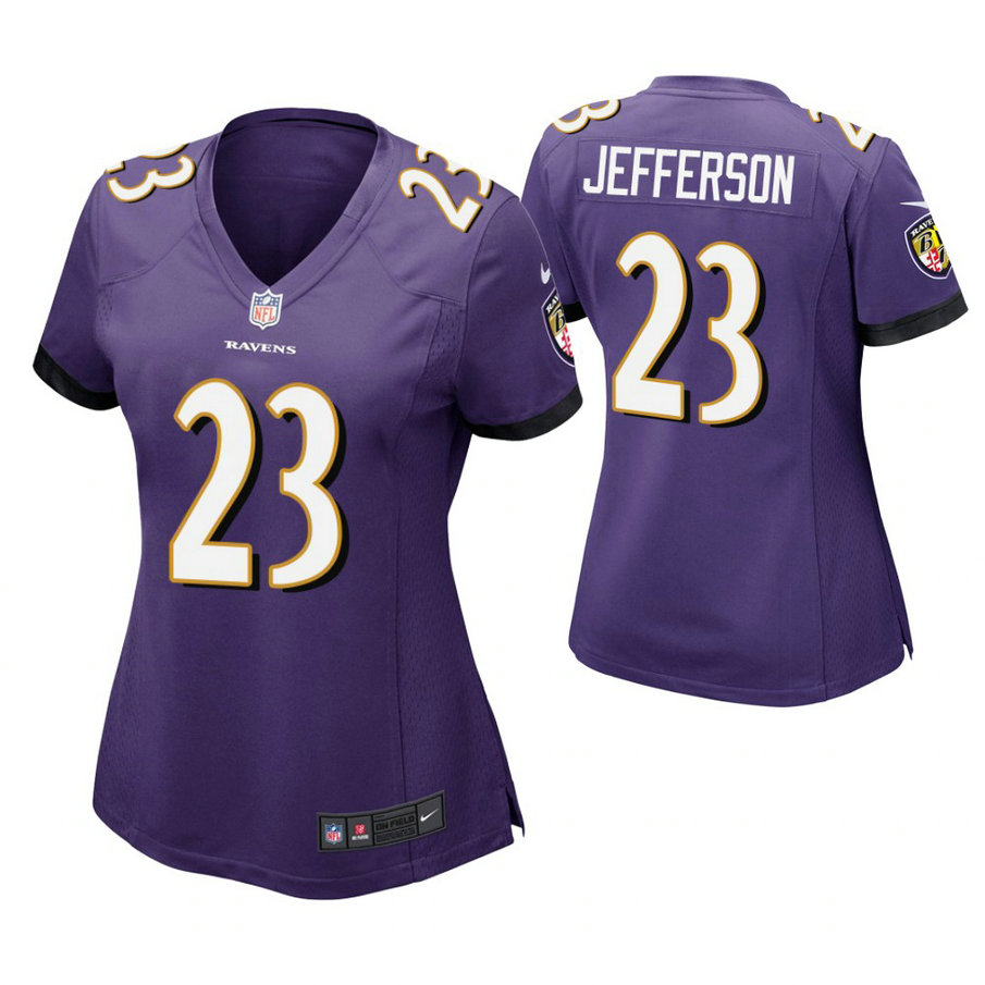 Women Baltimore Ravens #23 Tony Jefferson Purple Game Jersey
