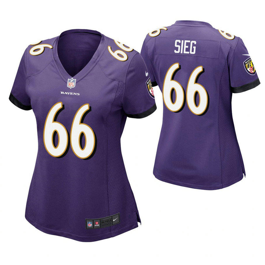 Women Baltimore Ravens #66 Trent Sieg Purple Game Jersey Women Baltimore Ravens #66 Trent Sieg Purple Game Jersey