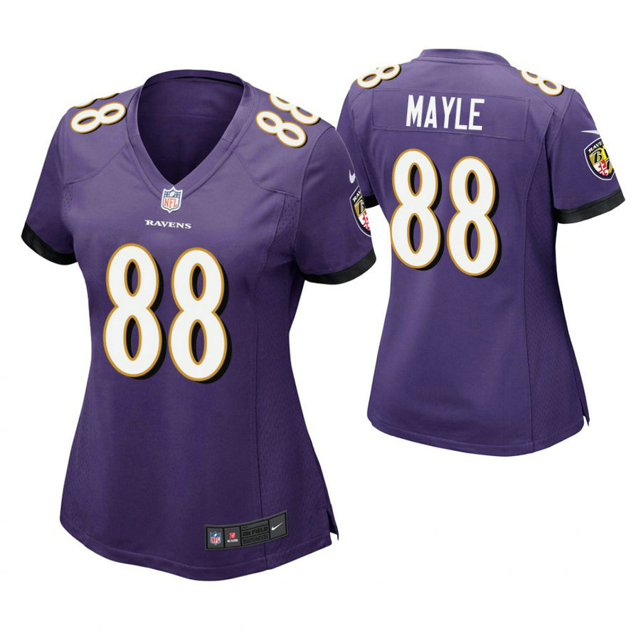 Women Baltimore Ravens #88 Vince Mayle Purple Game Jersey