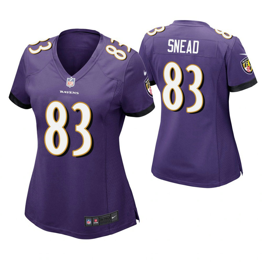 Women Baltimore Ravens #83 Willie Snead Purple Game Jersey