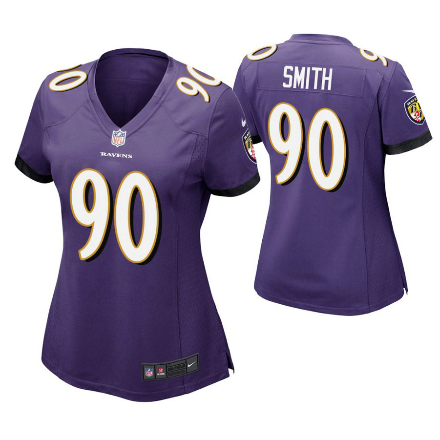 Women Baltimore Ravens #90 Za'Darius Smith Purple Game Jersey Women Baltimore Ravens #90 Za'Darius Smith Purple Game Jersey