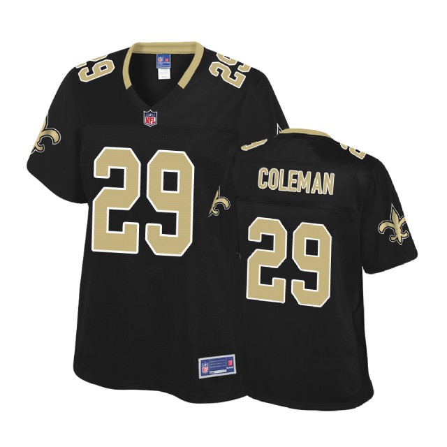 Women New Orleans Saints #29 Kurt Coleman Black Pro Line player Jersey