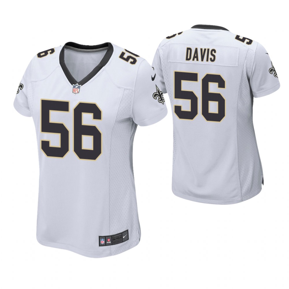 Women New Orleans Saints #56 Demario Davis White Game Jersey Women New Orleans Saints #56 Demario Davis White Game Jersey