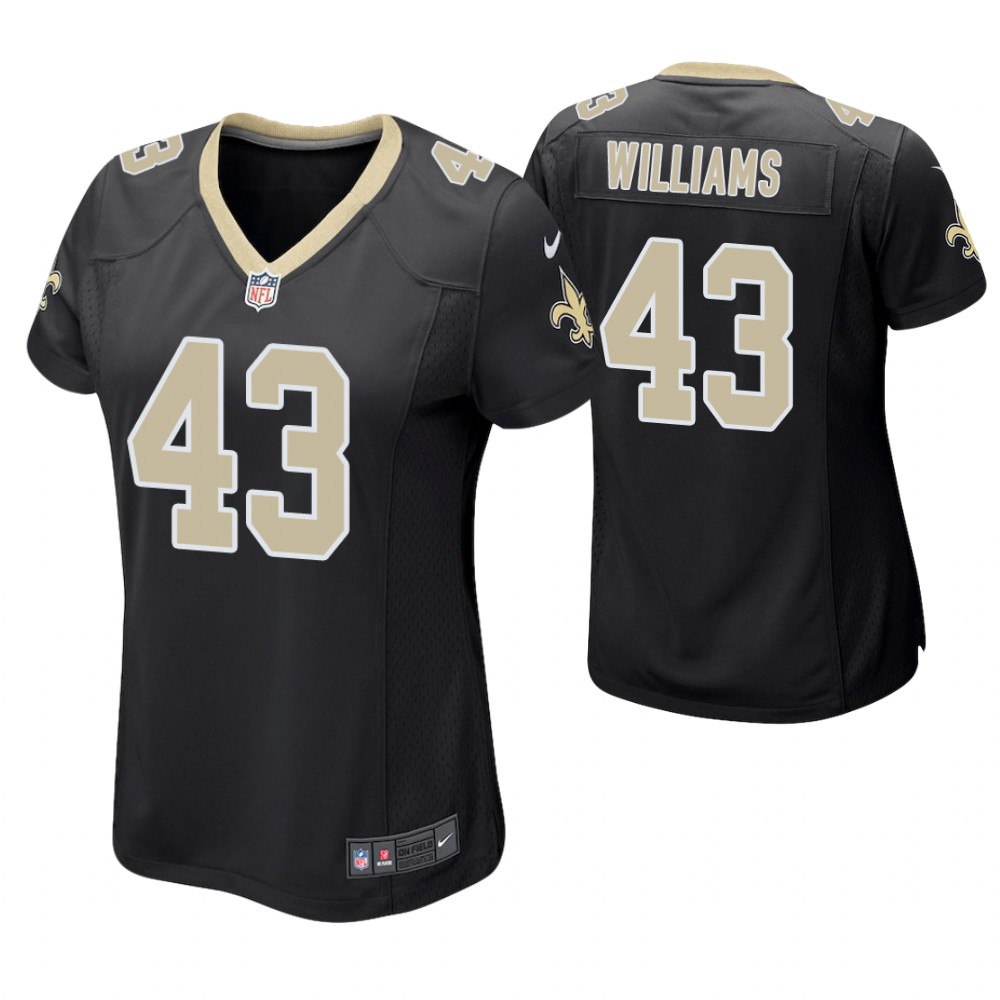 Women New Orleans Saints #43 Marcus Williams Black Game Jersey