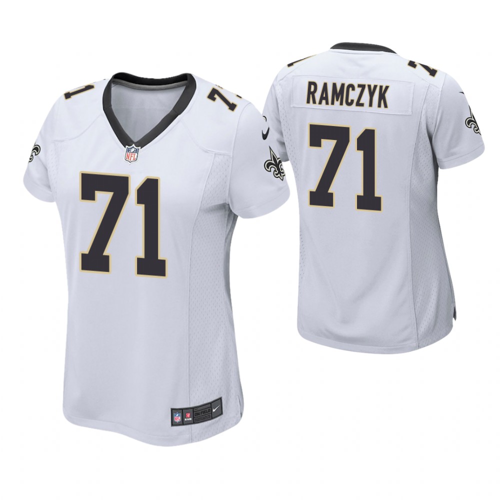 Women New Orleans Saints #71 Ryan Ramczyk White Game Jersey Women New Orleans Saints #71 Ryan Ramczyk White Game Jersey