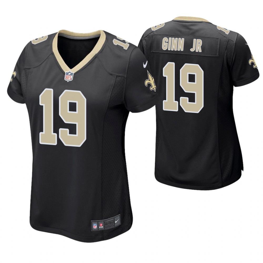 Women New Orleans Saints #19 Ted Ginn Jr. Black Game Jersey Women New Orleans Saints #19 Ted Ginn Jr. Black Game Jersey