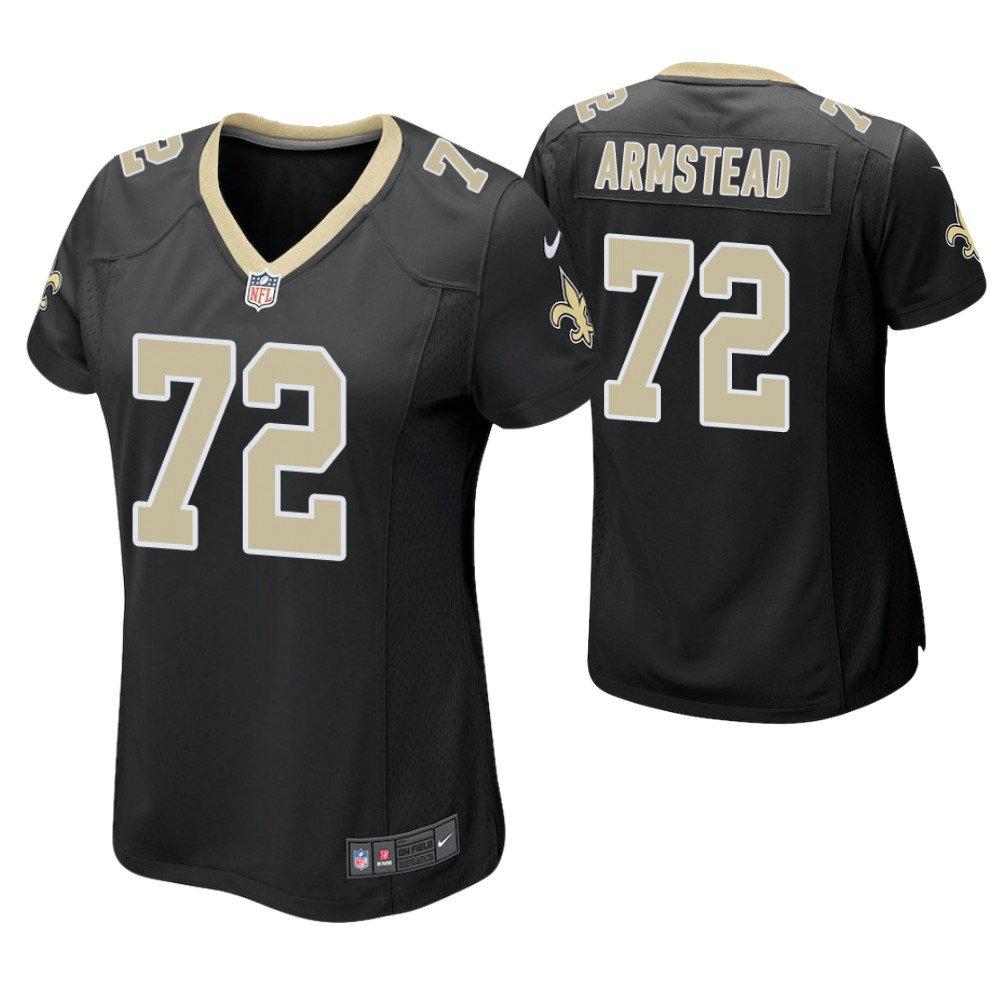 Women New Orleans Saints #72 Terron Armstead Black Game Jersey Women New Orleans Saints #72 Terron Armstead Black Game Jersey