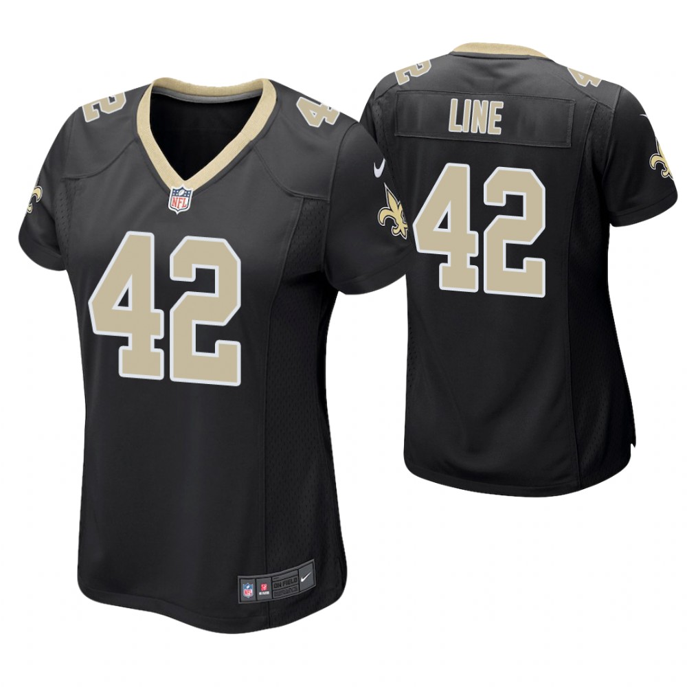 Women New Orleans Saints #42 Zach Line Black Game Jersey Women New Orleans Saints #42 Zach Line Black Game Jersey