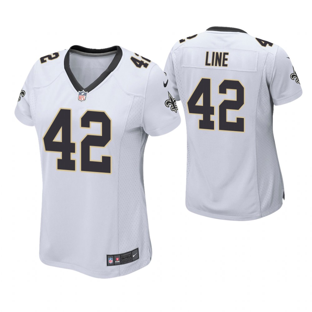 Women New Orleans Saints #42 Zach Line White Game Jersey Women New Orleans Saints #42 Zach Line White Game Jersey