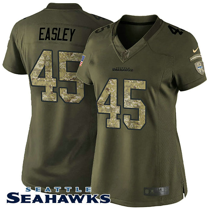Women Seattle Seahawks #45 Kenny Easley Green Salute To Service Jersey Women Seattle Seahawks #45 Kenny Easley Green Salute To Service Jersey