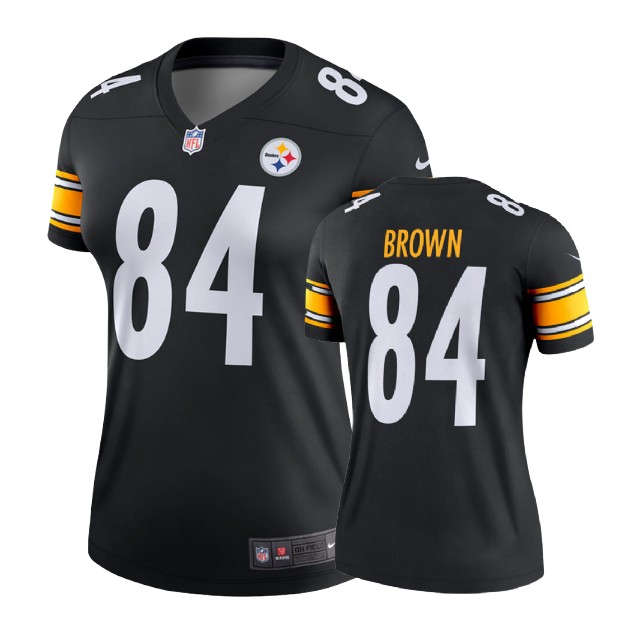 Women Pittsburgh Steelers #84 Antonio Brown Black Legend Jersey