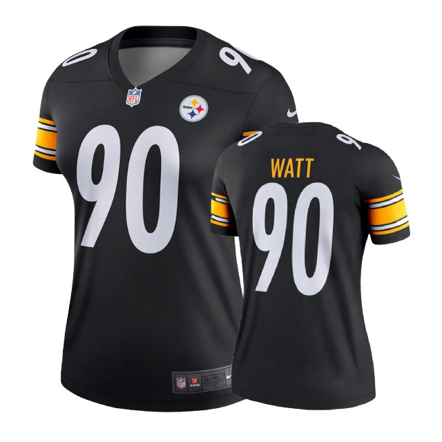 Women Pittsburgh Steelers #90 T.J. Watt Black Legend Jersey