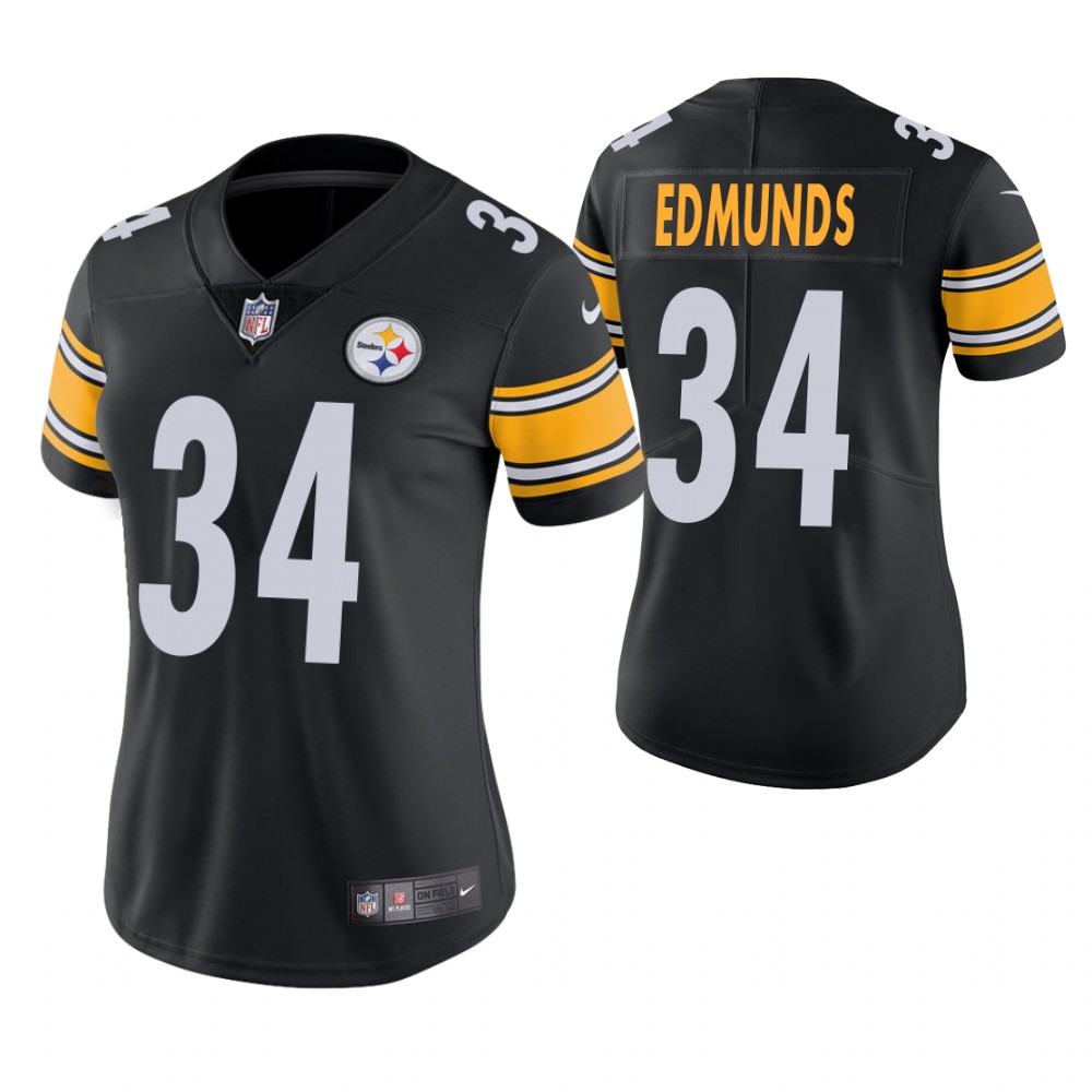 Women Pittsburgh Steelers #34 Terrell Edmunds Black Game Jersey