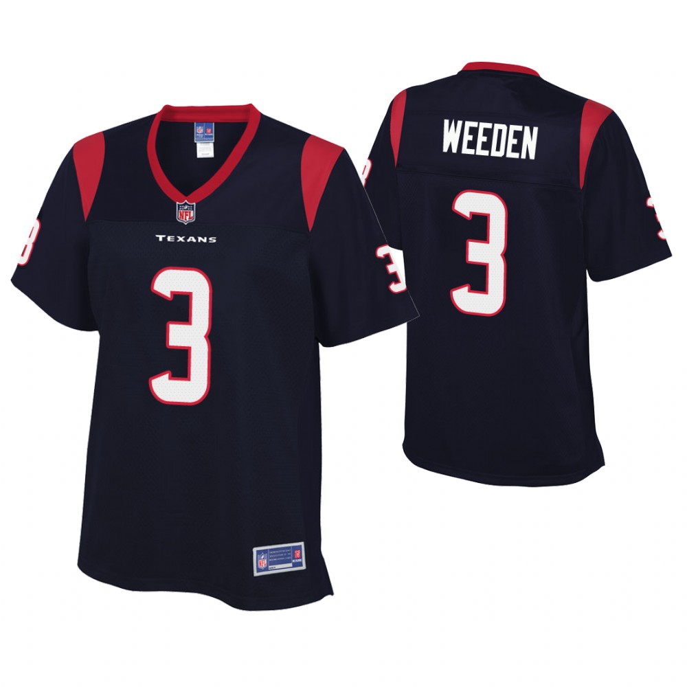 Women Houston Texans #3 Brandon Weeden Navy Player Jersey Women Houston Texans #3 Brandon Weeden Navy Player Jersey