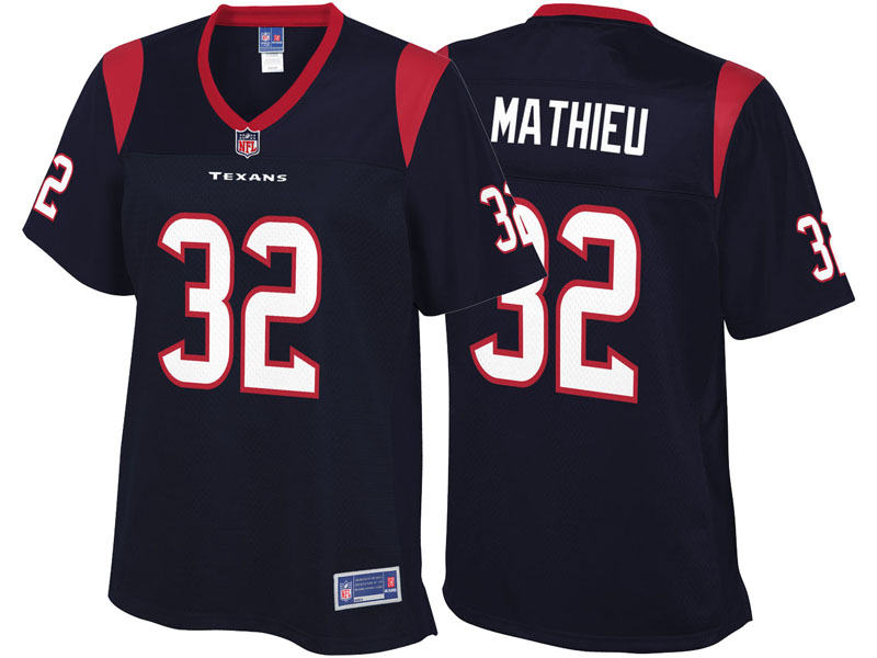 Women Houston Texans #32 Tyrann Mathieu Navy Pro Line Player Jersey