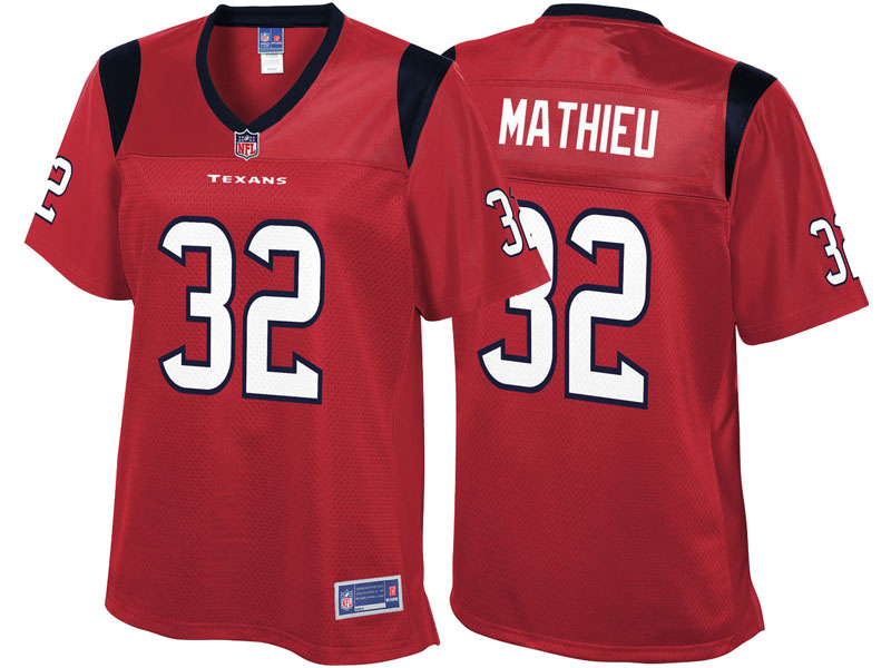 Women Houston Texans #32 Tyrann Mathieu Red Pro Line Player Jersey