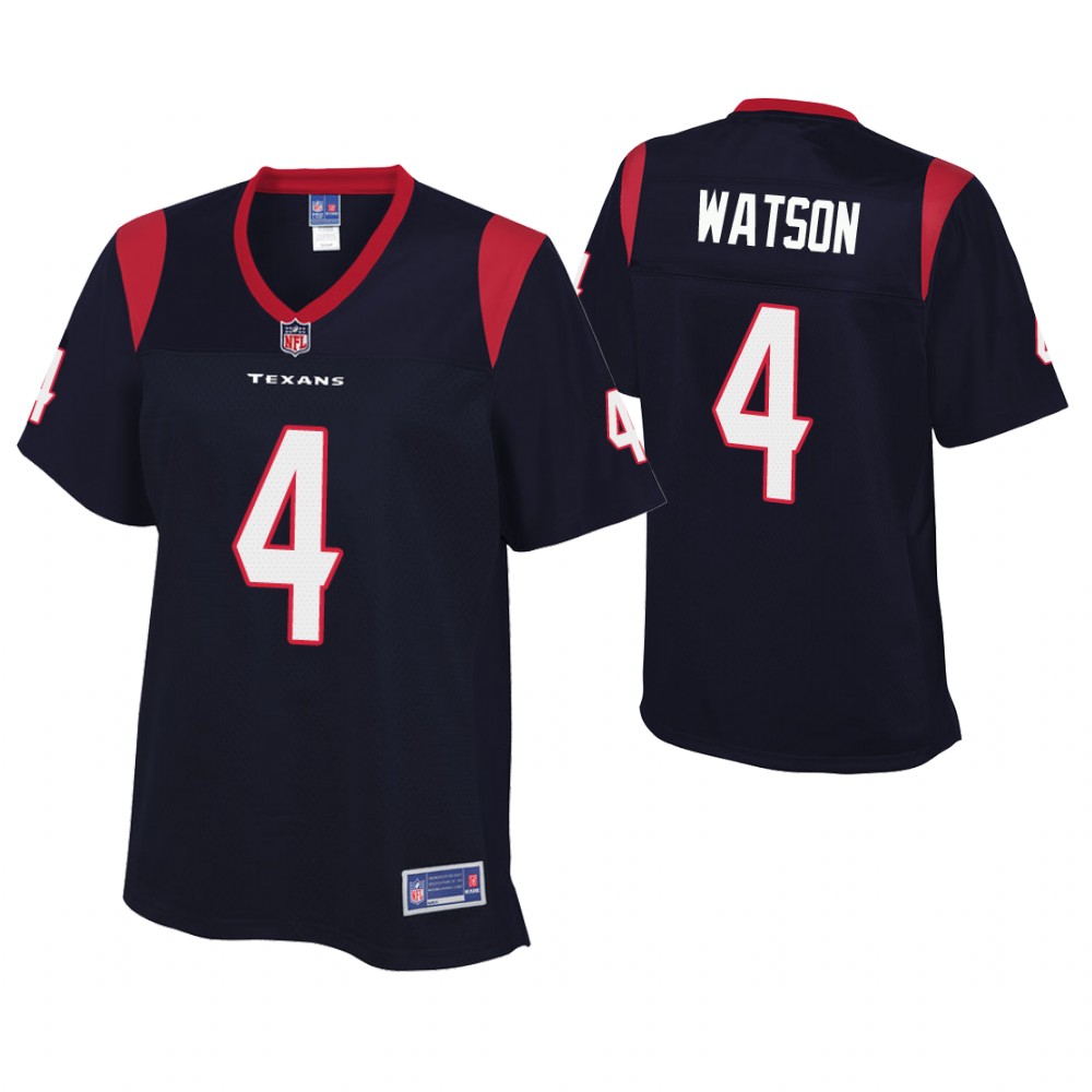 Women Houston Texans #4 Deshaun Watson Navy Player Jersey
