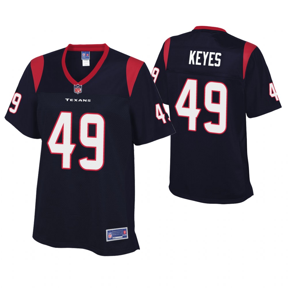 Women Houston Texans #49 Josh Keyes Navy Player Jersey