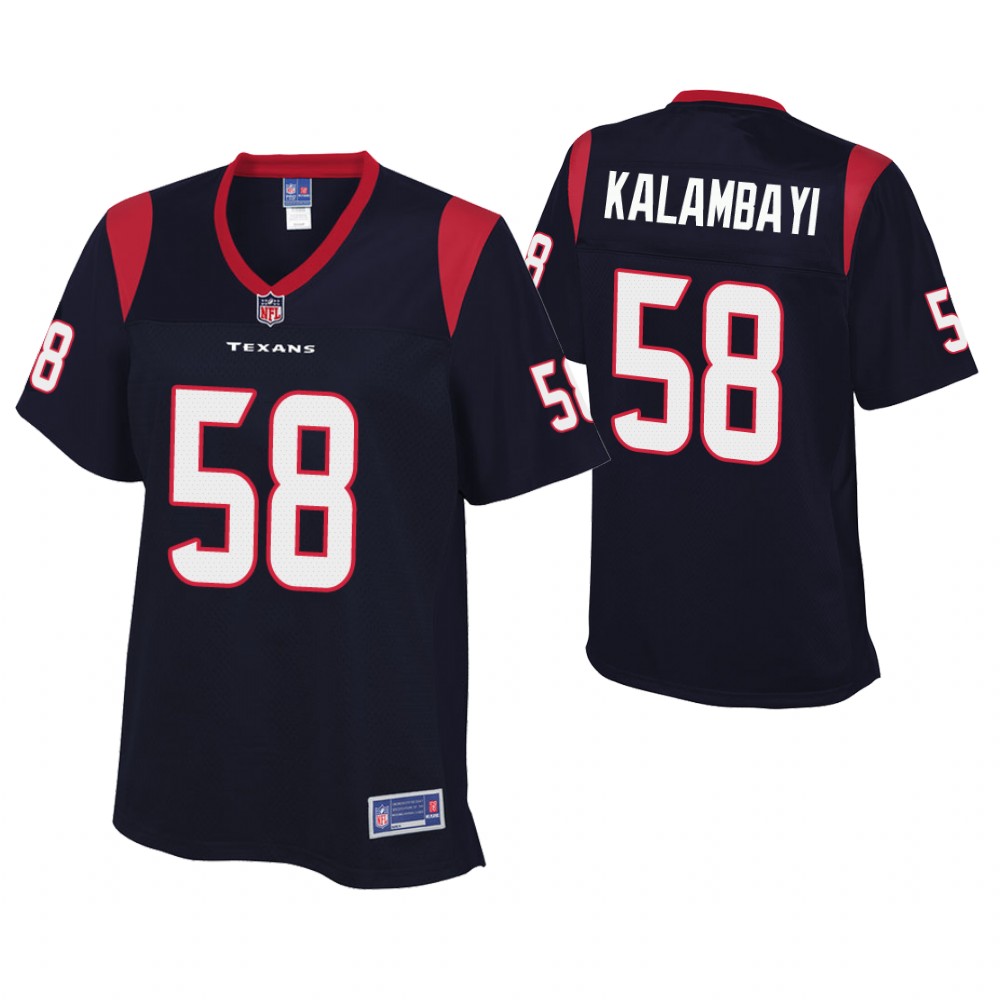 Women Houston Texans #58 Peter Kalambayi Navy Player Jersey Women Houston Texans #58 Peter Kalambayi Navy Player Jersey