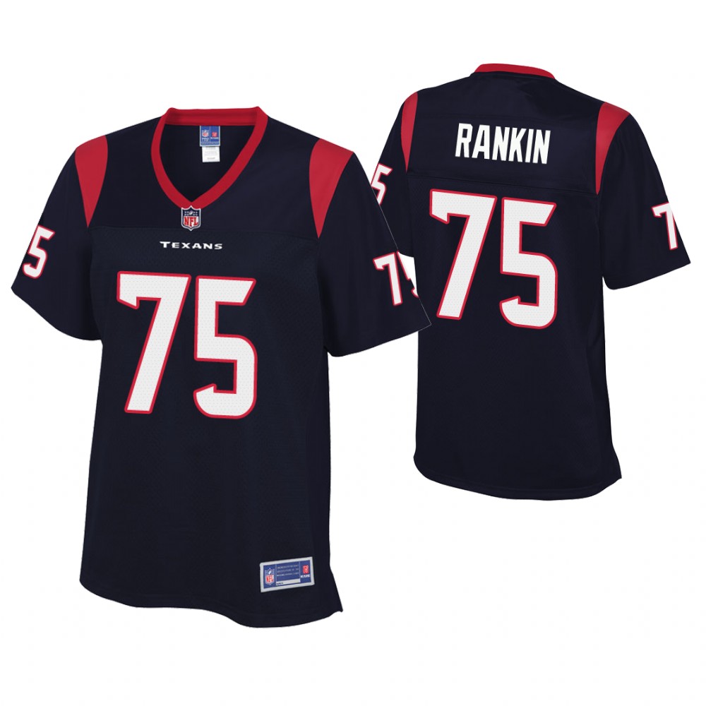 Women Houston Texans #75 Martinas Rankin Navy Player Jersey