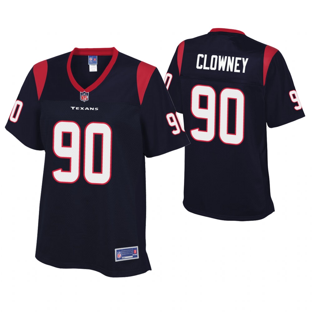 Women Houston Texans #90 Jadeveon Clowney Navy Player Jersey