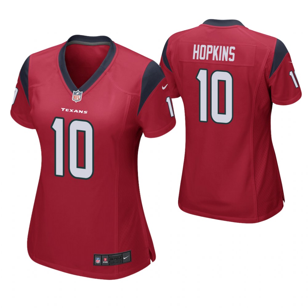 Women Houston Texans #10 DeAndre Hopkins Red Game Jersey Women Houston Texans #10 DeAndre Hopkins Red Game Jersey