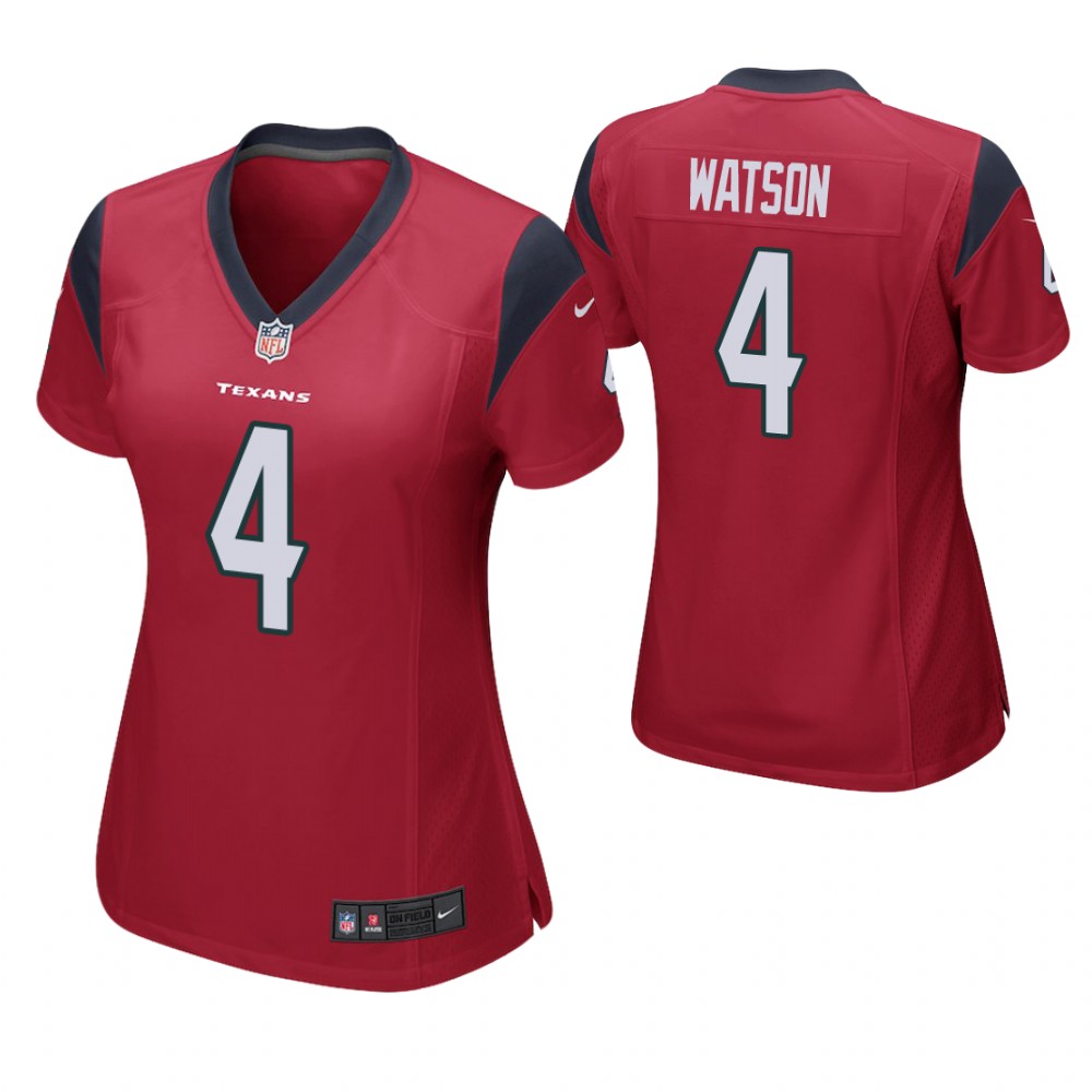 Women Houston Texans #4 Deshaun Watson Red Game Jersey