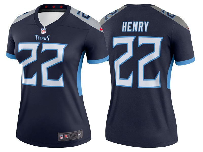 Women Tennessee Titans #22 Derrick Henry Navy Legend Jersey