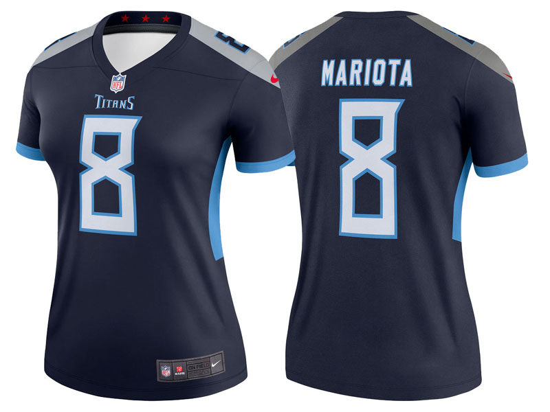 Women Tennessee Titans #8 Marcus Mariota Navy Legend Jersey Women Tennessee Titans #8 Marcus Mariota Navy Legend Jersey