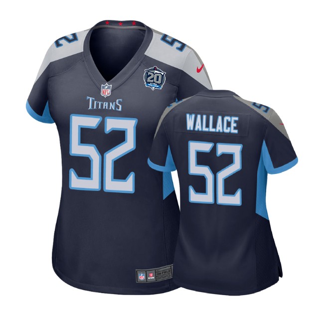 Women Tennessee Titans #52 Aaron Wallace Jr. 20th Anniversary Game Navy Jersey Women Tennessee Titans #52 Aaron Wallace Jr. 20th Anniversary Game Navy Jersey