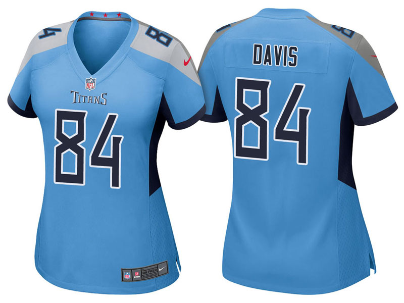 Women Tennessee Titans #84 Corey Davis Light Blue 2018 Game Jersey Women Tennessee Titans #84 Corey Davis Light Blue 2018 Game Jersey