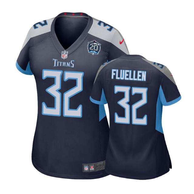 Women Tennessee Titans #32 David Fluellen 20th Anniversary Game Navy Jersey Women Tennessee Titans #32 David Fluellen 20th Anniversary Game Navy Jersey