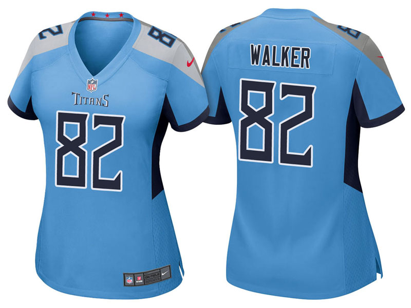 Women Tennessee Titans #82 Delanie Walker Light Blue 2018 Game Jersey Women Tennessee Titans #82 Delanie Walker Light Blue 2018 Game Jersey
