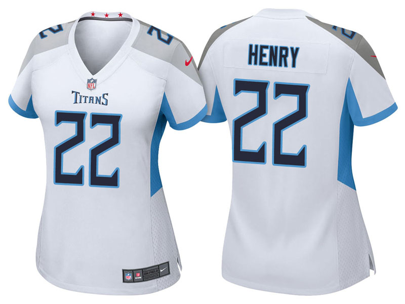 Women Tennessee Titans #22 Derrick Henry White 2018 Game Jersey