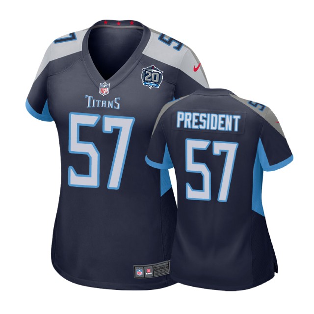 Women Tennessee Titans #57 Gimel President 20th Anniversary Game Navy Jersey Women Tennessee Titans #57 Gimel President 20th Anniversary Game Navy Jersey