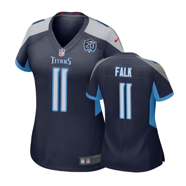 Women Tennessee Titans #11 Luke Falk 20th Anniversary Game Navy Jersey