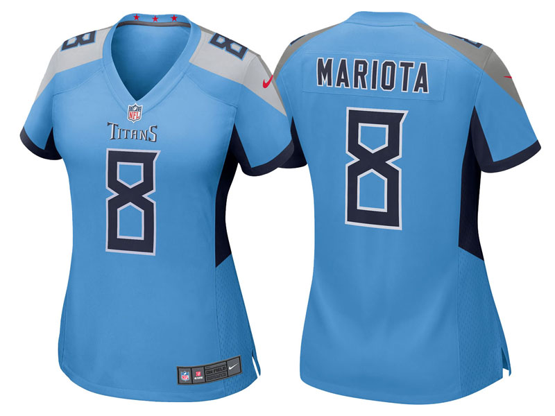Women Tennessee Titans #8 Marcus Mariota Light Blue 2018 Game Jersey Women Tennessee Titans #8 Marcus Mariota Light Blue 2018 Game Jersey