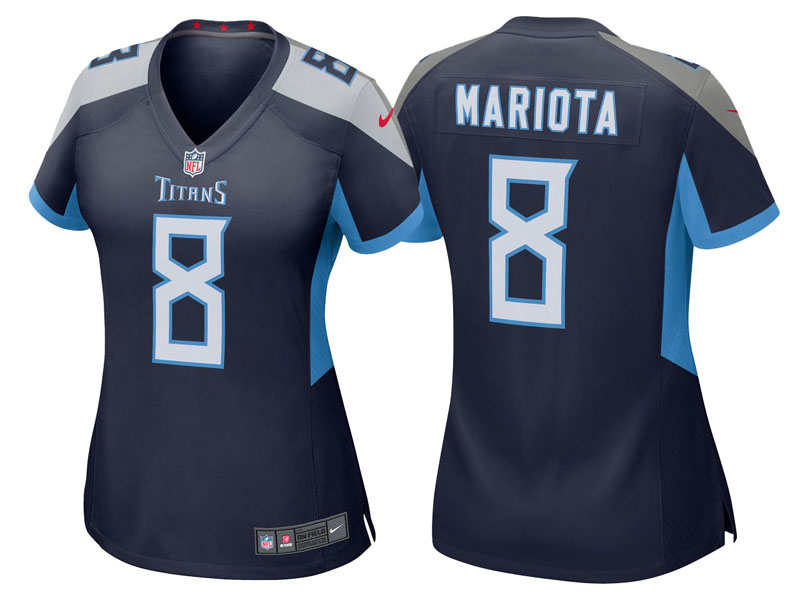 Women Tennessee Titans #8 Marcus Mariota Navy 2018 Game Jersey Women Tennessee Titans #8 Marcus Mariota Navy 2018 Game Jersey