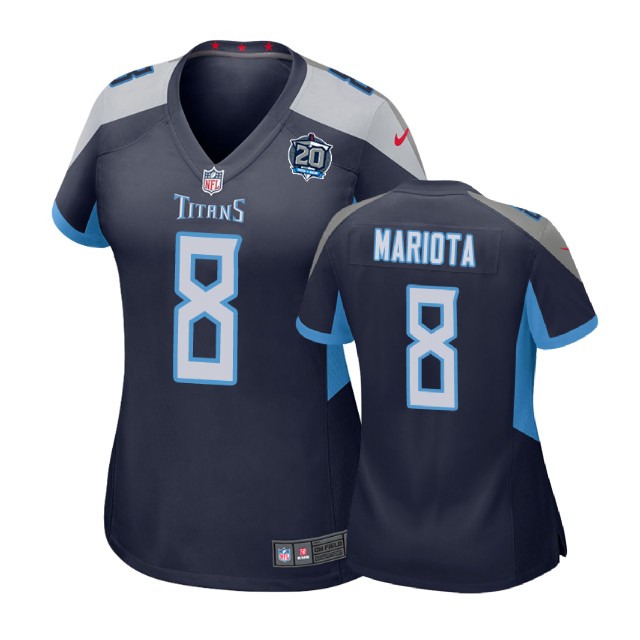 Women Tennessee Titans #8 Marcus Mariota 20th Anniversary Game Navy Jersey Women Tennessee Titans #8 Marcus Mariota 20th Anniversary Game Navy Jersey
