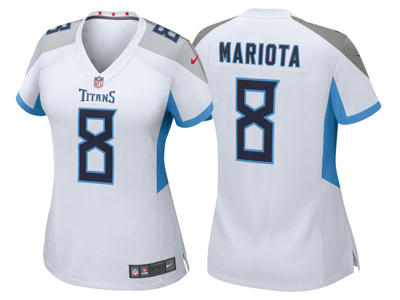 Women Tennessee Titans #8 Marcus Mariota White 2018 Game Jersey Women Tennessee Titans #8 Marcus Mariota White 2018 Game Jersey