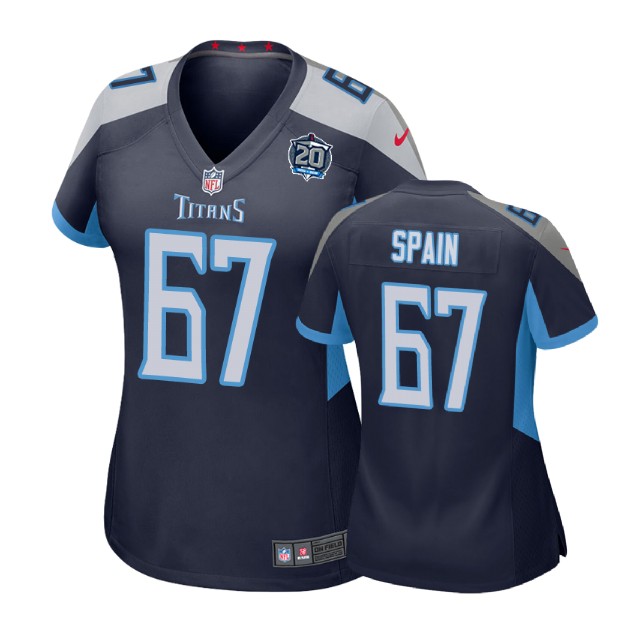 Women Tennessee Titans #67 Quinton Spain 20th Anniversary Game Navy Jersey Women Tennessee Titans #67 Quinton Spain 20th Anniversary Game Navy Jersey